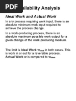 Availability Analysis: Ideal Work and Actual Work