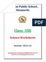 VIII Science-Worksheets Session 2012 2013