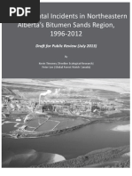 Environmental Incidents in Northeastern Alberta's Bitumen Sands Region