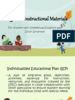 Instructional Materials For Cid and Down Dydrome