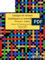 Lexique de Termes Techniques Et Scientifiques (Classement Par Thème)