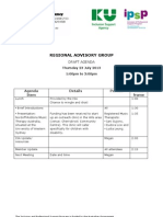 Regional Advisory Group Draft Agenda 23 July 2013