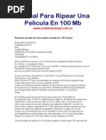 Manual para Ripear Una Pelicula en 100 MB PDF