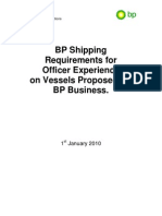 BP Vetting & Clearance Officer Experience Matrix