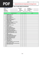 Daily Plant Inspection Report N