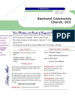 Dear Members and Friends of Raymond Community Church UCC