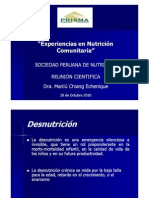 Experiencias en Nutrición Comunitaria