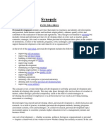 Synopsis: PGTD (MBA-HR-01) Personal Development Includes Activities That Improve Awareness and Identity, Develop Talents