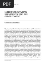 Luther's Trinitarian Hermeneutic and The OT