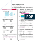 National Cyber Olympiad: Practice Test Paper