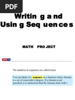 Writin G A ND Usingsequences: Math Pro Ject