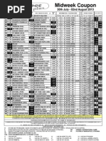 Midweek Coupon: 30th July - 02nd August 2013