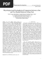 Physiological and Psychophysical Comparison Between A One and Two-Handed Identical Lifting Task