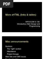 More XHTML (Links & Tables) : INFO/COM S 130: Introductory Web Design and Programming