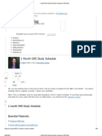 1 Month GRE Study Schedule