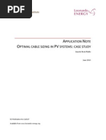 A N O PV:: Pplication OTE Ptimal Cable Sizing in Systems Case Study