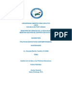 Analisis de Los Ejes de La Politicas Educativas Dominicanas