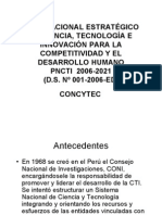 Plan Nacional Estratégico de Ciencia, Tecnología e Innovación para El Desarrollo Humano - CONCyTEC