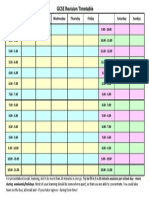 GCSE Revision Timetable