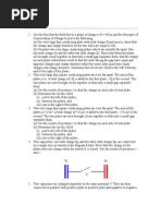 Problems and Numericals On Electrostatics Gauss Law and Potential