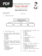 Examen de Civica 3sec Mes de Julio