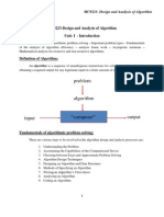 MC9223-Design and Analysis of Algorithm Unit-I - Introduction