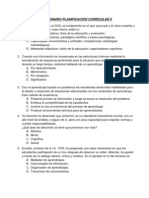 Cuestionario Planificación Curricular Ii