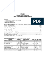 NTE2339 Silicon NPN Transistor High Voltage, High Speed Switch