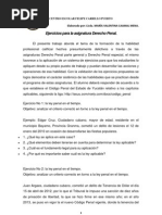 Ejercicios para La Asignatura Derecho Penal