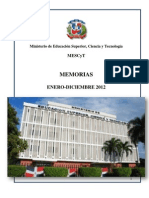 Memoria Ministerio de Educación Superior, Ciencia y Tecnología 2012