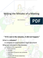 Writing Minutes of A Meeting