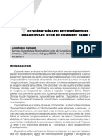 Oxygénothérapie Postopératoire - Quand Est-Ce Utile Et Comment Faire