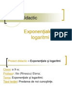 Proiect Didactic Functia Exponentiala