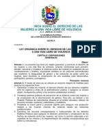 Ley Organica Sobre El Derecho de Las Mujeres A Una Vida Libre de Violencia