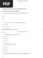 Analytical Chemistry & Numerical MCQ Test 5 - Makox MCQs