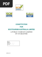 Constitution FOR Ecotourism Australia Limited: A Public Company Limited by Guarantee