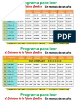 Programa para Leer El Catecismo I.C. en Menos de Un Año.