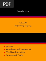 Introductions: FLTA 103 Beginning Tagalog