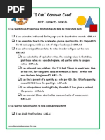 6th Grade Math Common Core I Can Statements