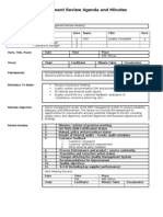 Management Review Agenda and Minutes