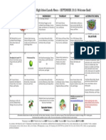 September 2013 Grades 9-12 Lunch Menu