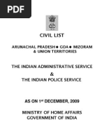 Civil List: The Indian Administrative Service The Indian Police Service