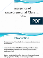 Emergence of Entrepreneurial Enterprise in India.