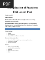 Multiplication of Fractions: Unit Lesson Plan