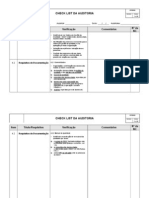 Check-List - Auditoria Qualidade, Meio Ambiente e Seguran-A