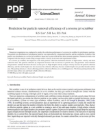 Prediction For Particle Removal Efficiecy of A Reverse Jet Scrubber