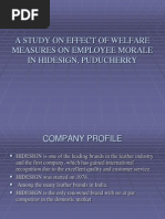 A Study On Effect of Welfare Measures On Employee Morale