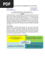 Comparison of Thermal Performance of Building Wall For Various Materials