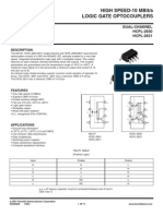 High Speed-10 Mbit/S Logic Gate Optocouplers: Single-Channel Dual-Channel 6N137 Hcpl-2630 Hcpl-2601 Hcpl-2631 Hcpl-2611