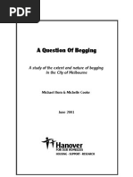 Horn, Cooke - 2001 - A Question of Begging A Study of The Extent and Nature of Begging in The City of Melbourne